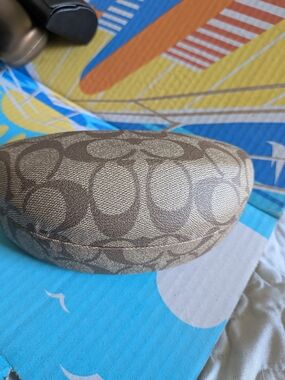 Coach Signature Monogram Hard Sunglasses Case - Khaki/TanCASE ONLY